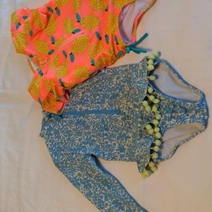 Set of 2 toddler girl swimsuits size 3-4 year and 4T
